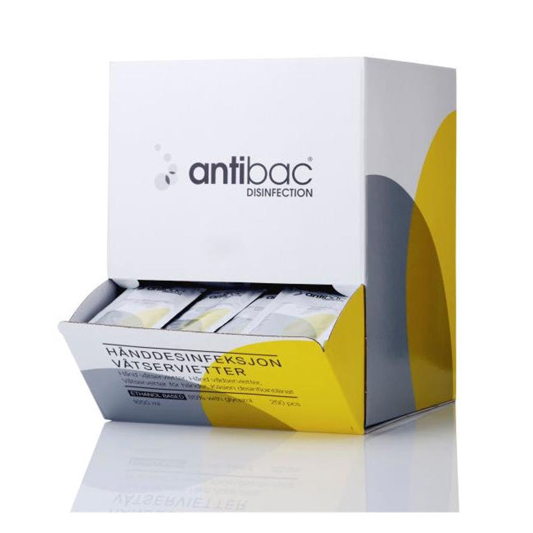 Antibac 85 %+ våtserviett, enkeltpakket