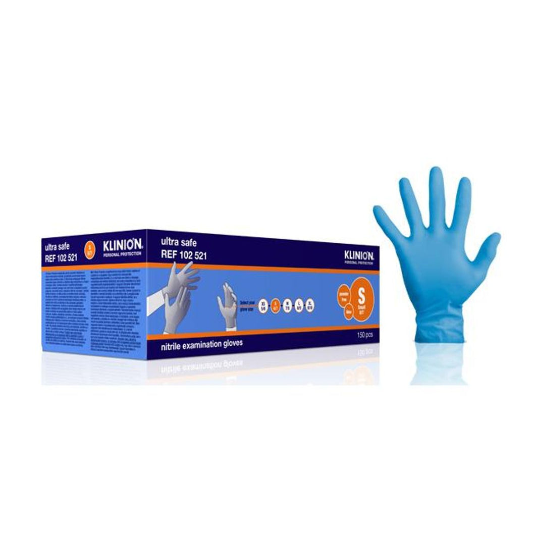 Hanske nitril Klinion Ultra Safe kort S 150pk